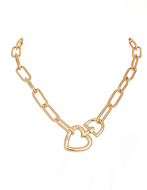 Fashion Gold Alloy Love Chain Necklace