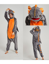 Fashion How To Train Your Dragon Flannel Cartoon Print One-piece Hooded Pajamas