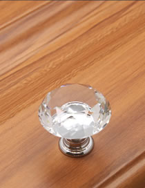 Fashion 701 Diameter 30mm Zinc Alloy Geometric Crystal Cabinet Handle