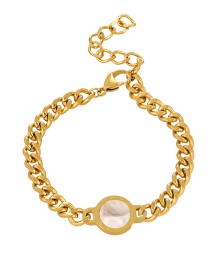 Fashion Gold Titanium Steel Round Thick Chain Bracelet