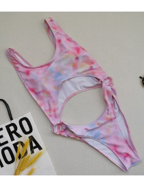 Fashion Floral Cloth Hollow One-piece Swimsuit
