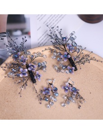 Fashion Fj317 Crystal Braided Hairpin Earring Set