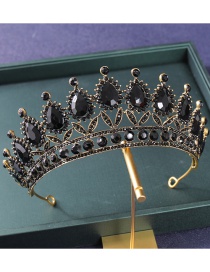 Fashion Hg212 Black Diamond Geometric Rhinestone Crown