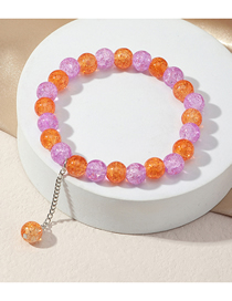 Fashion Orange Purple Crystal Beaded Geometric Bracelet