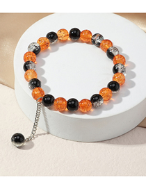 Fashion Orange Black Crystal Beaded Geometric Bracelet