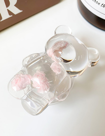Fashion Bear Bracket-pink Cloud-transparent Transparent Cloud Bear Airbag Mobile Phone Holder