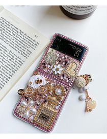 Fashion Hard Shell-full Diamond Pumpkin Cart-pink (samsung Flod3) Rhinestone Mobile Phone Case For Samsung Zflip3 Perfume Bottle Flod3 Folding