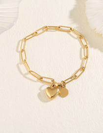 Fashion Love Titanium Steel Bracelet Gold Titanium Steel Heart Bracelet
