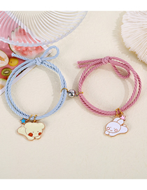Fashion A Pair Of Bear And Bunny A Pair Of Alloy Cartoon Wire Rope Braided Magnetic Ball Hand Rope
