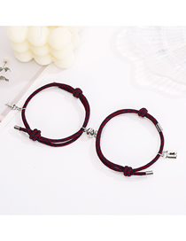 Fashion Pair Of Dark Blue Wine Red Key Locks A Pair Of Small Alloy Lock Key Magnetic Ball Hand Rope