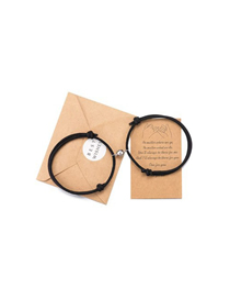 Fashion Simple Black Pair Plus A Set Of Envelopes Milan Rope Braided Magnetic Round Ball Hand Rope And A Set Of Envelopes