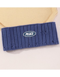Fashion Blue Fabric Geometric Knitted Label Knotted Wide-brimmed Headband