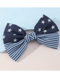 Fashion Star Fabric Pleated Print Double-layer Bow Hairpin