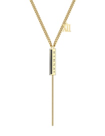 Fashion Gold Color Titanium Steel Geometric Letter Nameplate Necklace