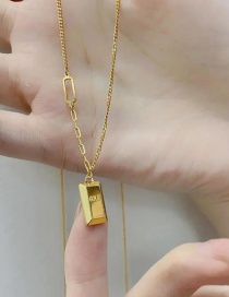 Fashion Gold Color Titanium Steel Small Gold Bar Necklace