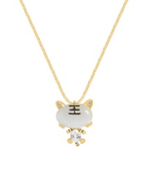 Fashion Gold Color Alloy Geometric Cat Eye Tiger Necklace