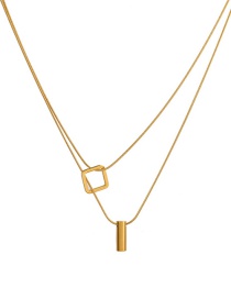 Fashion Gold Color Titanium Steel Geometric Necklace