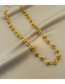 Fashion Gold Color Titanium Steel Thorns Geometric Necklace