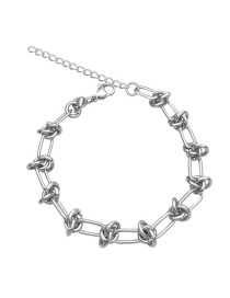 Fashion Silver Color Titanium Steel Thorns Knotted Bracelet