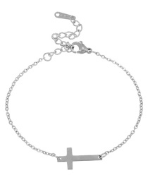 Fashion Silver-3 Titanium Steel Cross Bracelet