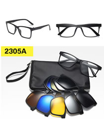 Fashion 2305pc Frame Geometric Magnetic Sunglasses Lens Set