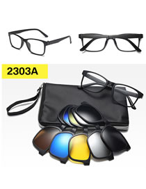 Fashion 2303pc Frame Geometric Magnetic Sunglasses Lens Set