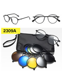 Fashion 2309pc Frame Geometric Magnetic Sunglasses Lens Set