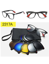 Fashion 2317pc Frame Geometric Magnetic Sunglasses Lens Set