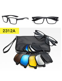 Fashion 2312tr Frame Geometric Magnetic Sunglasses Lens Set