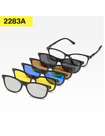 Fashion 2283pc Rack 5 Pieces Geometric Magnetic Sunglasses Lens Set