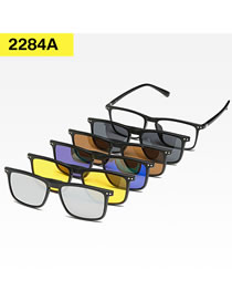 Fashion 2284pc Rack 5 Pieces Geometric Magnetic Sunglasses Lens Set