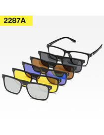 Fashion 2287pc Rack 5 Pieces Geometric Magnetic Sunglasses Lens Set