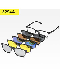 Fashion 2294pc Rack 5 Pieces Geometric Magnetic Sunglasses Lens Set