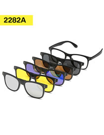 Fashion 2282tr Rack 4 Pieces Geometric Magnetic Sunglasses Lens Set