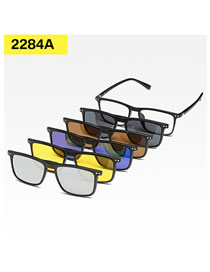 Fashion 2284tr Rack 4 Pieces Geometric Magnetic Sunglasses Lens Set