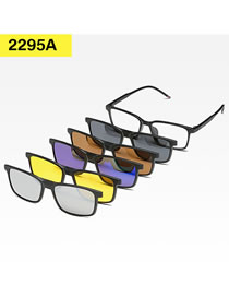 Fashion 2295tr Rack 4 Pieces Geometric Magnetic Sunglasses Lens Set