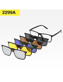 Fashion 2299tr Rack 4 Pieces Geometric Magnetic Sunglasses Lens Set