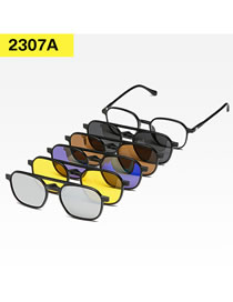 Fashion 2307tr Rack 4 Pieces Geometric Magnetic Sunglasses Lens Set