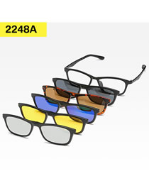 Fashion 2248apc Material Frame Geometric Magnetic Sunglasses Lens Set