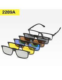 Fashion 2289apc Material Frame Geometric Magnetic Sunglasses Lens Set