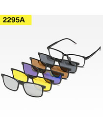 Fashion 2295apc Material Frame Geometric Magnetic Sunglasses Lens Set