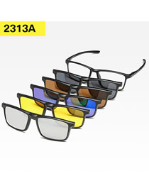 Fashion 2313atr Material Frame Geometric Magnetic Sunglasses Lens Set