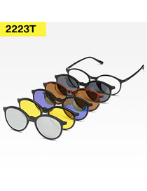 Fashion 2223pc Frame Geometric Magnetic Sunglasses Lens Set