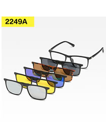 Fashion 2249pc Frame Geometric Magnetic Sunglasses Lens Set