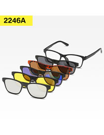 Fashion 2246tr Frame Geometric Magnetic Sunglasses Lens Set