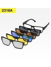 Fashion 2318tr Frame Geometric Magnetic Sunglasses Lens Set