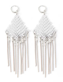 Fashion Silver Color Metal Geometric Tassel Earrings