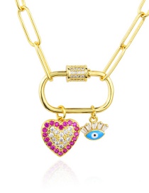 Fashion Gold Gold-plated Copper Love Eye Geometric Necklace