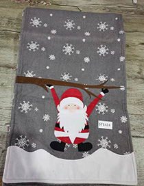 Fashion Grey Linen Christmas Embroidery Table Runner