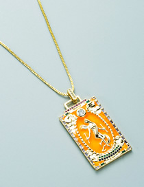 Fashion A Gold-plated Copper And Zirconium Tarot Necklace